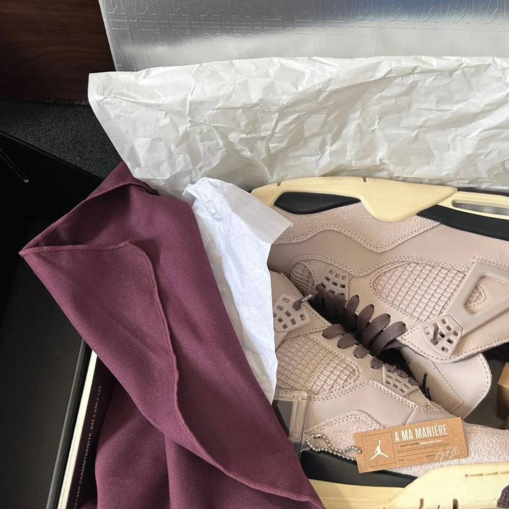 Jordan 4 A Ma Maniére Retro OG Men’s Sneakers Size 10.5 Stone Pewter - Picture 9 of 13